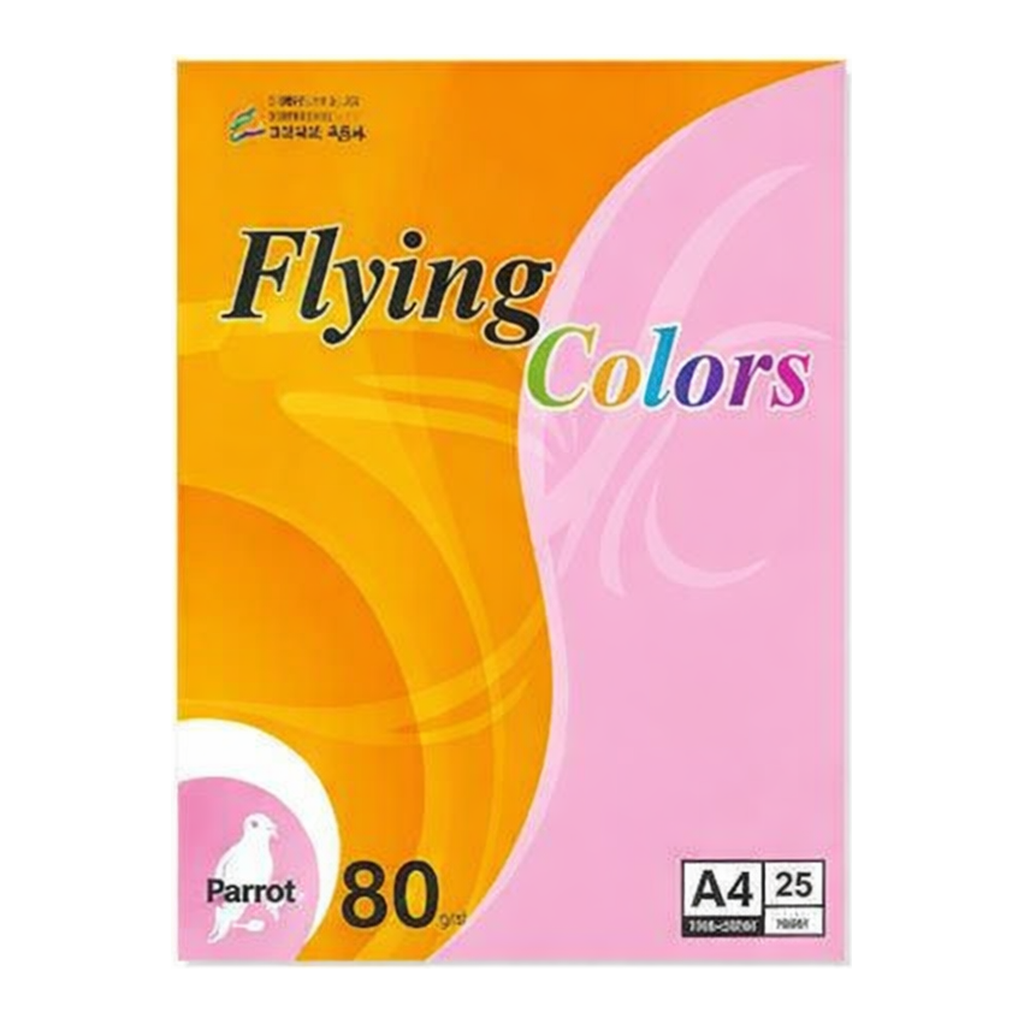 OFFICENEX 플라잉컬러 패럿(Q4/A4/ 80g/ 옐로우형광색/ 25매/팩/삼원)