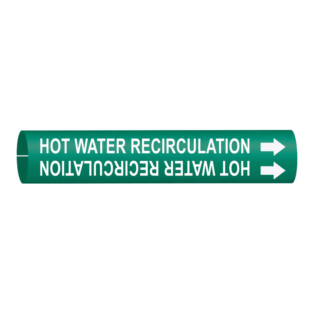 Brady HOT WATER RECIRCULATION Snap-On Pipe Marker