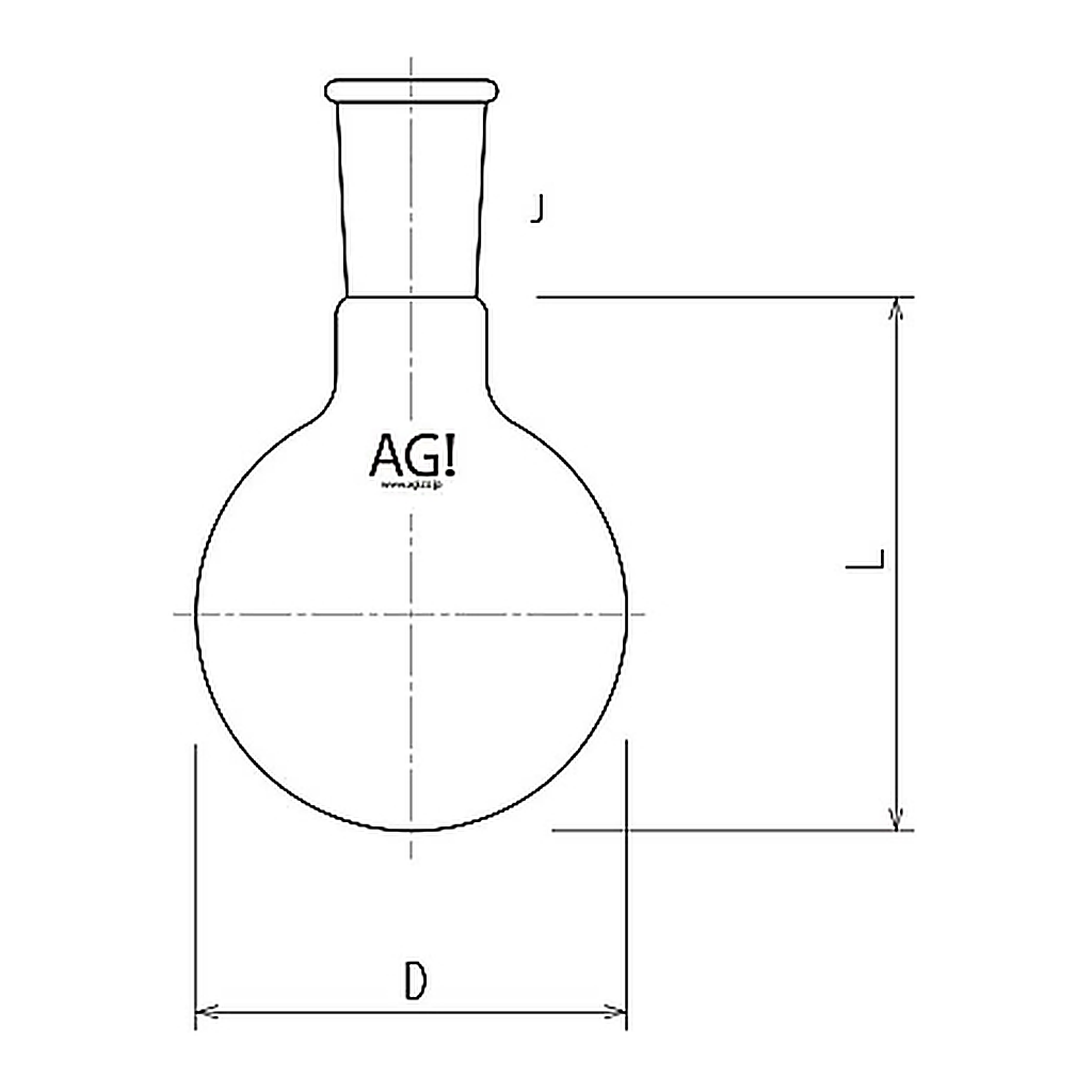 AS ONE Short Neck Round Flask  50mL, 단수 플라스크 50mL