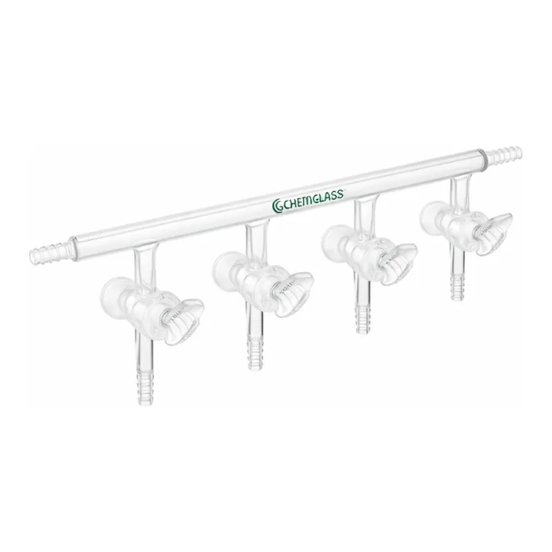 Double Bank Vacuum Manifold with Glass Stopcock 이중 메니폴드, 유리콕크형
