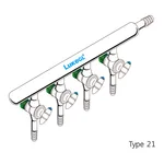 Single Bank Vacuum Manifold, LukeGL 진공 메니폴드, 유리콕크형
