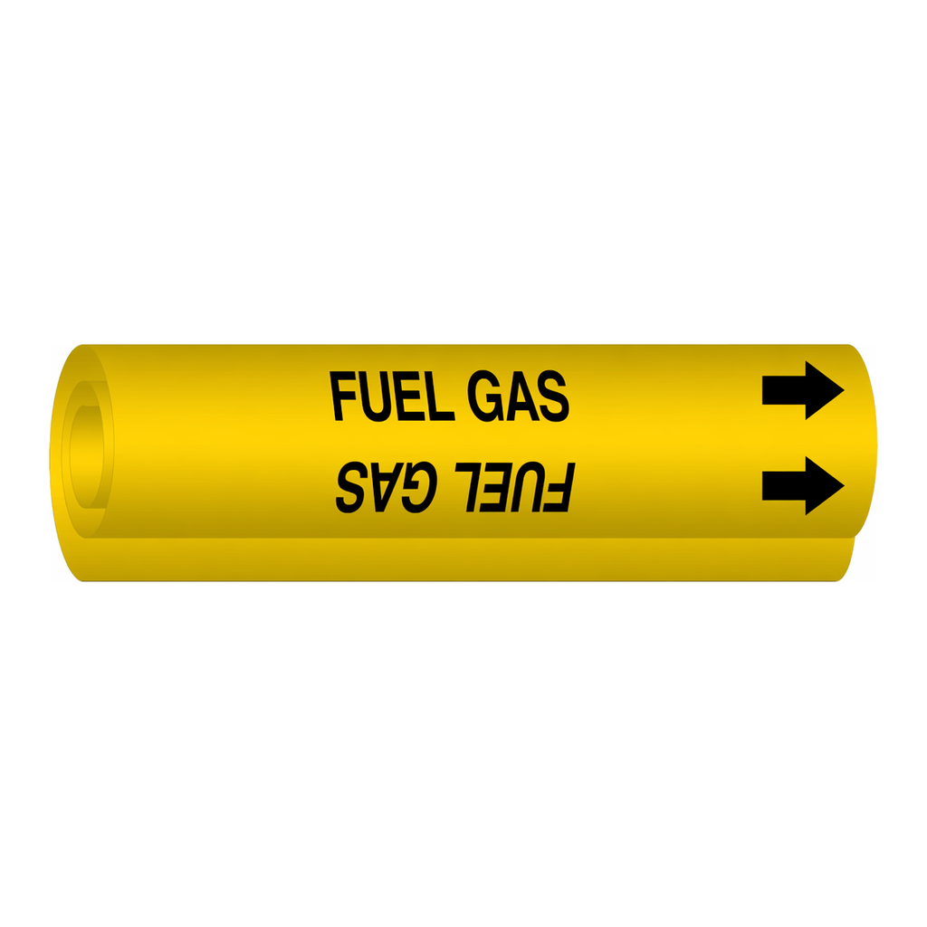 Brady Fuel Gas High Performance Pipe Marker - 0.375" - 0.5", Black on Yellow