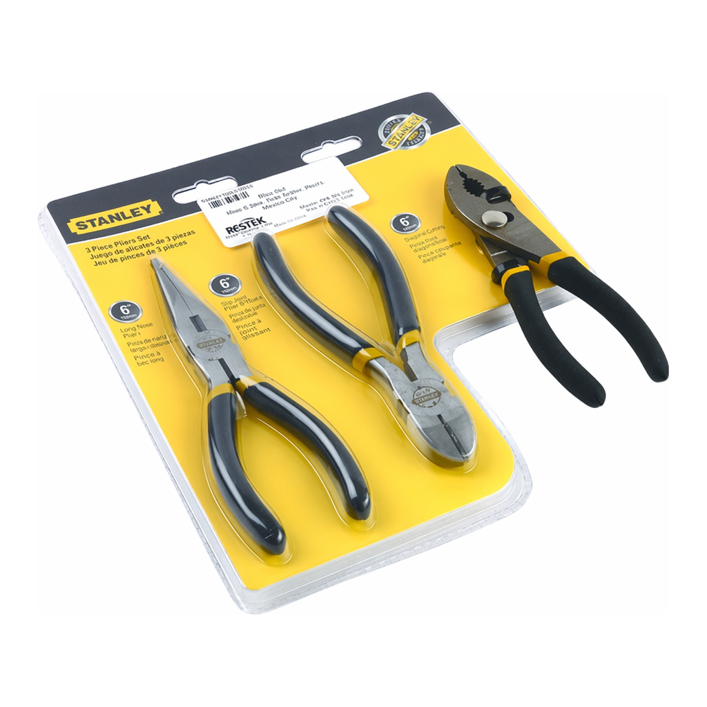 Restek Plier Set, Side Cutter, Wire Cutter, and Pliers 3 Piece Set