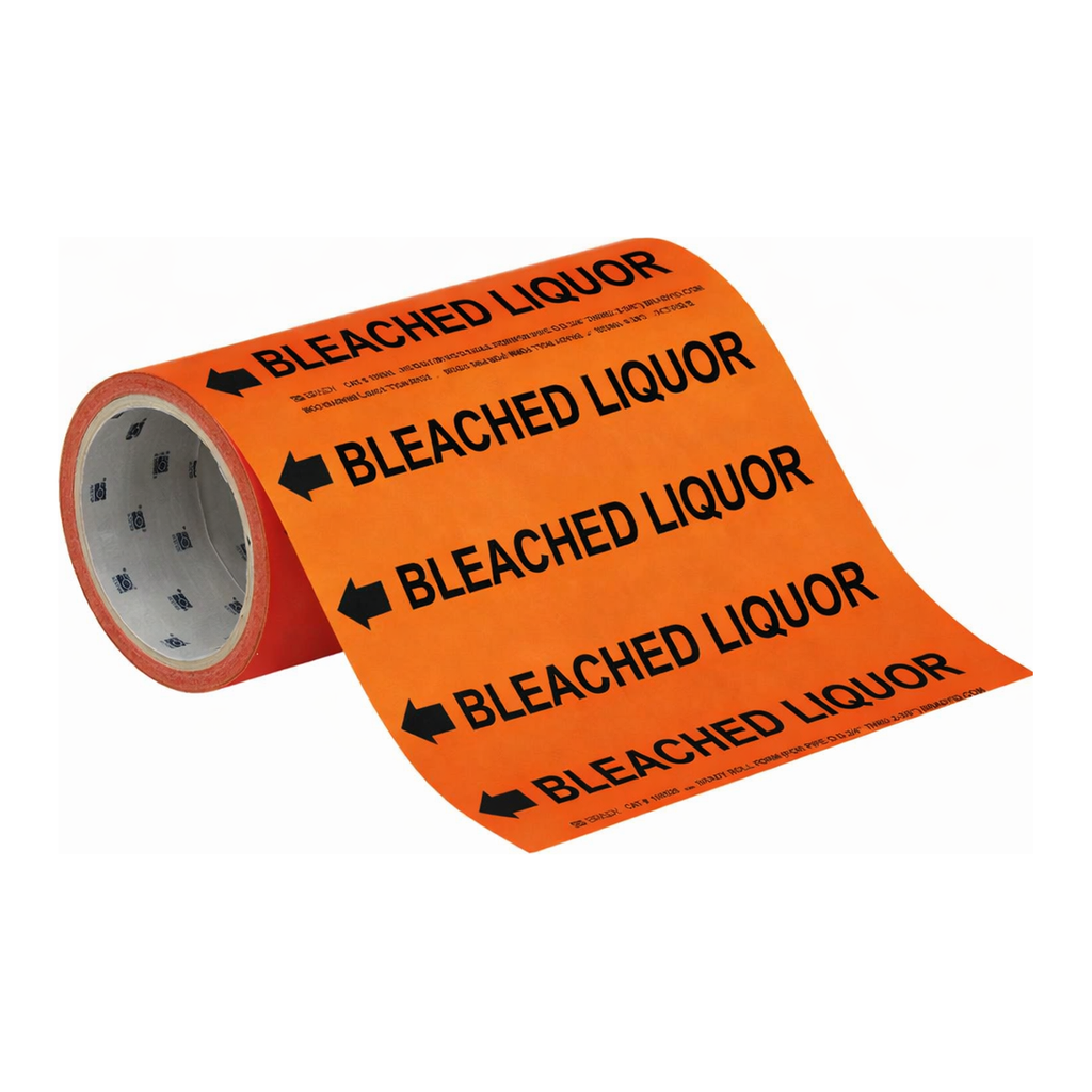 Brady BLEACHED LIQUOR Roll Form Pipe Marker