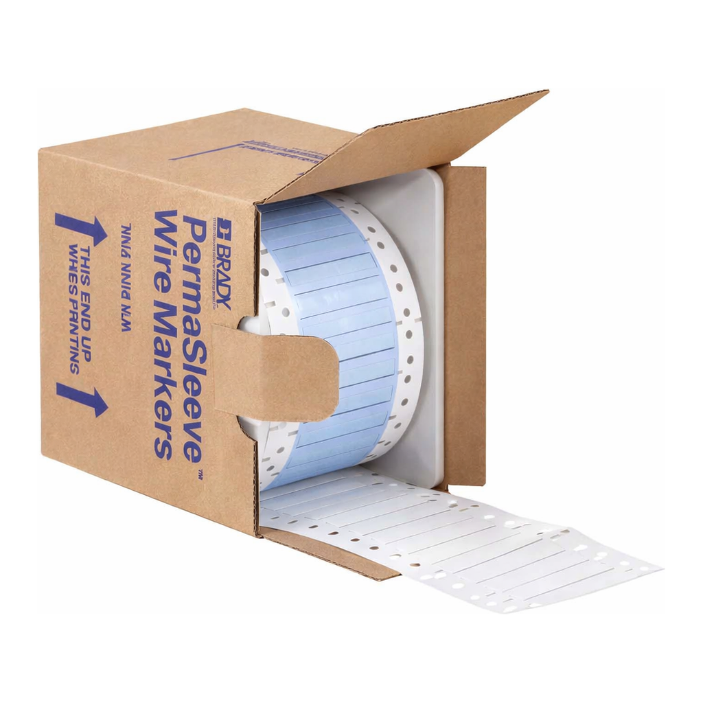 Brady PermaSleeve Heat Shrink Wire and Cable Labels, 3/16" Dia, for 3" Core Printers