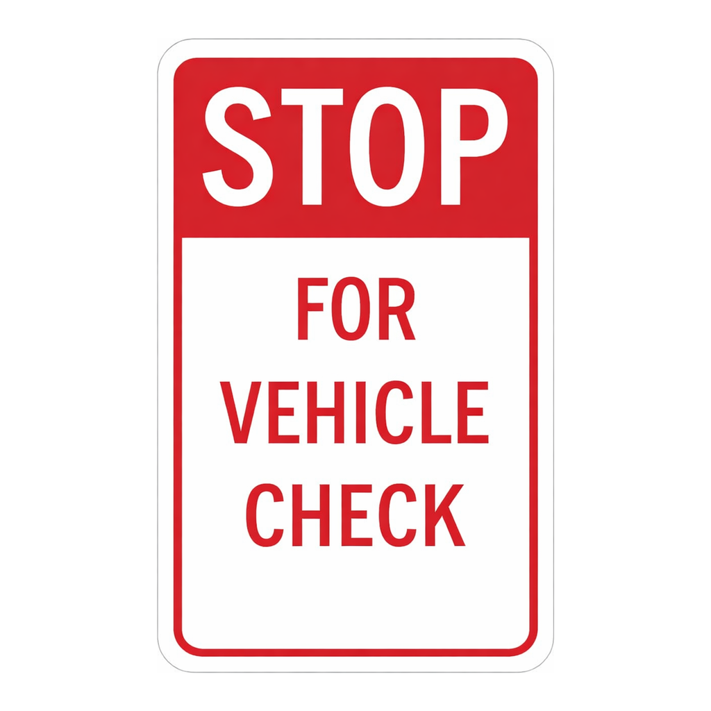 Brady STOP For Vehicle Check Sign