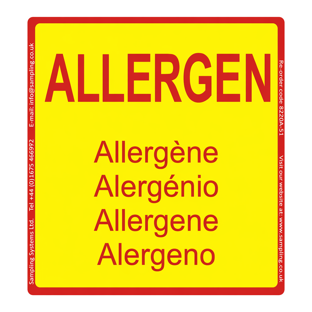 Sampling Systems Allergen Quality Control Labels