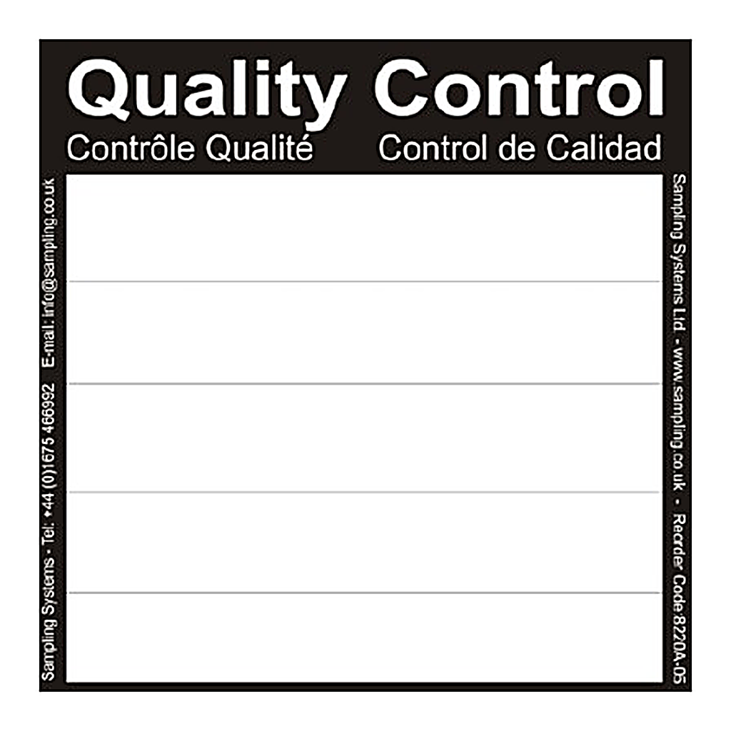 Sampling Systems Black Quality Control Labels