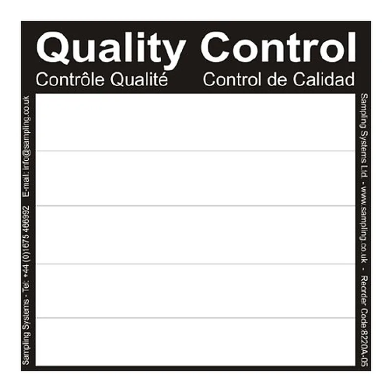 Sampling Systems Black Quality Control Labels