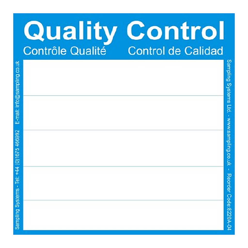 Sampling Systems Blue Quality Control Labels
