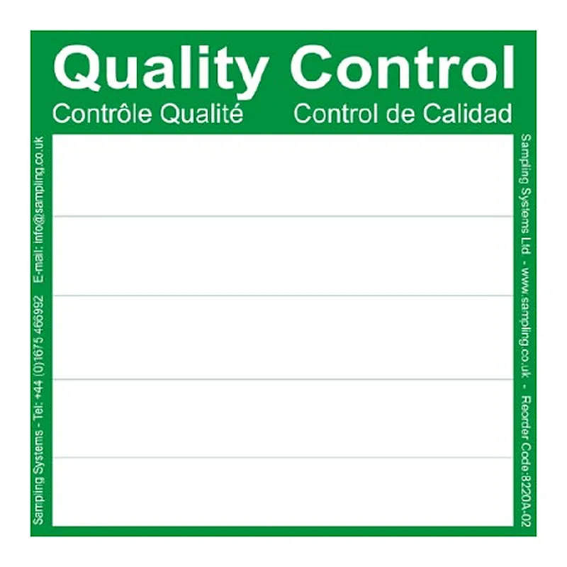 Sampling Systems Green Quality Control Labels