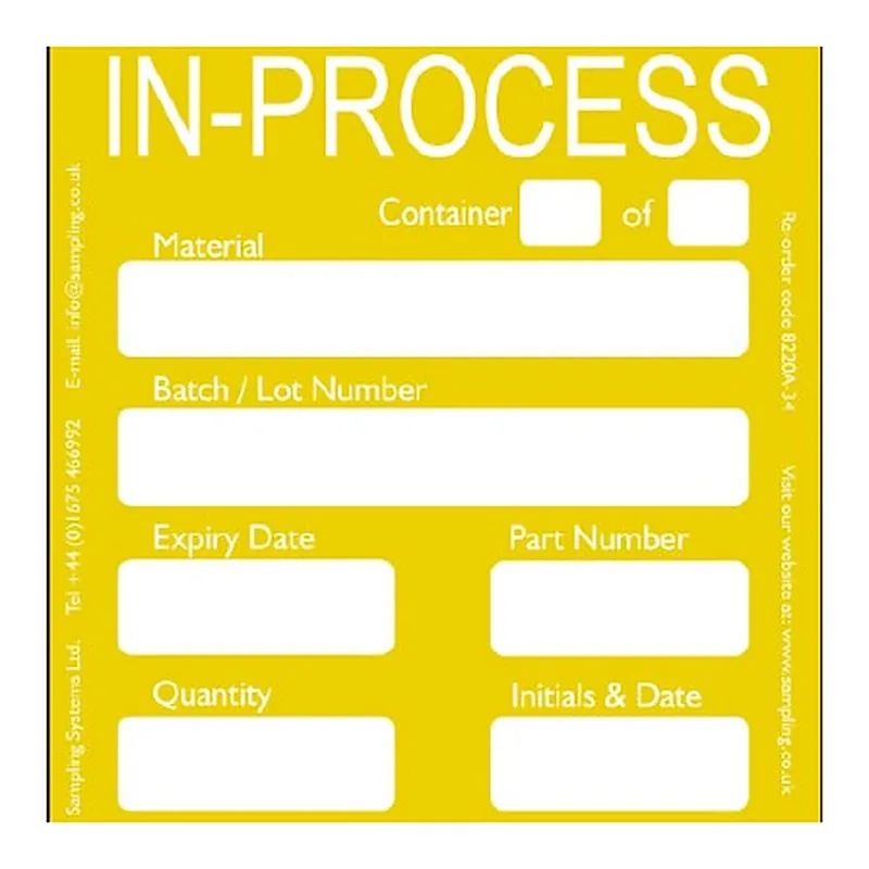 Sampling Systems In Process Quality Control Labels