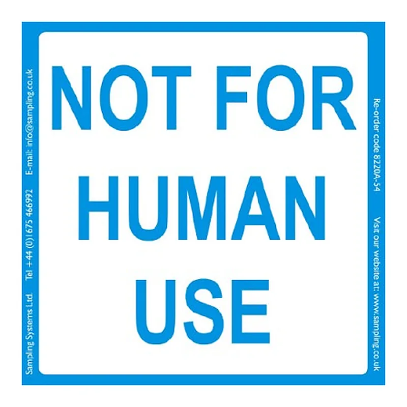 Sampling Systems Not for human use Quality Control Labels