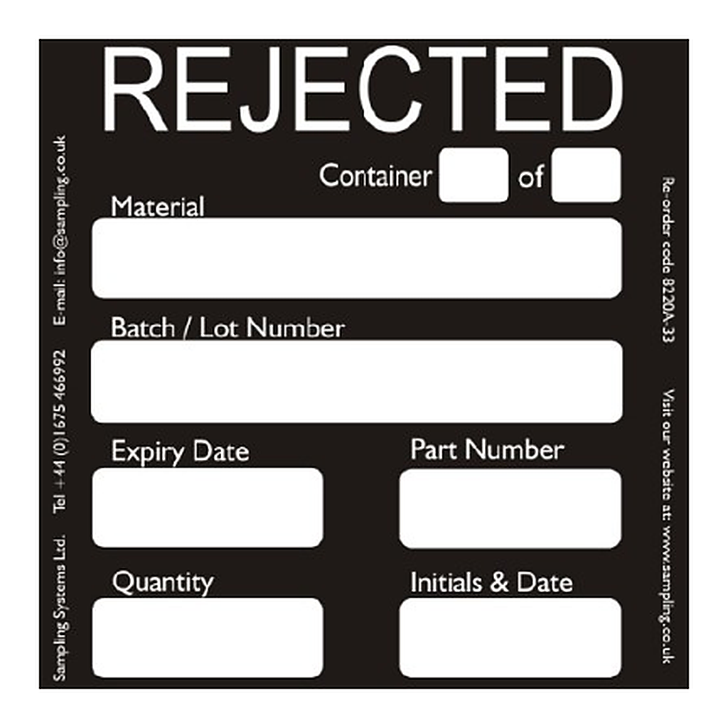 Sampling Systems Rejected Quality Control Labels