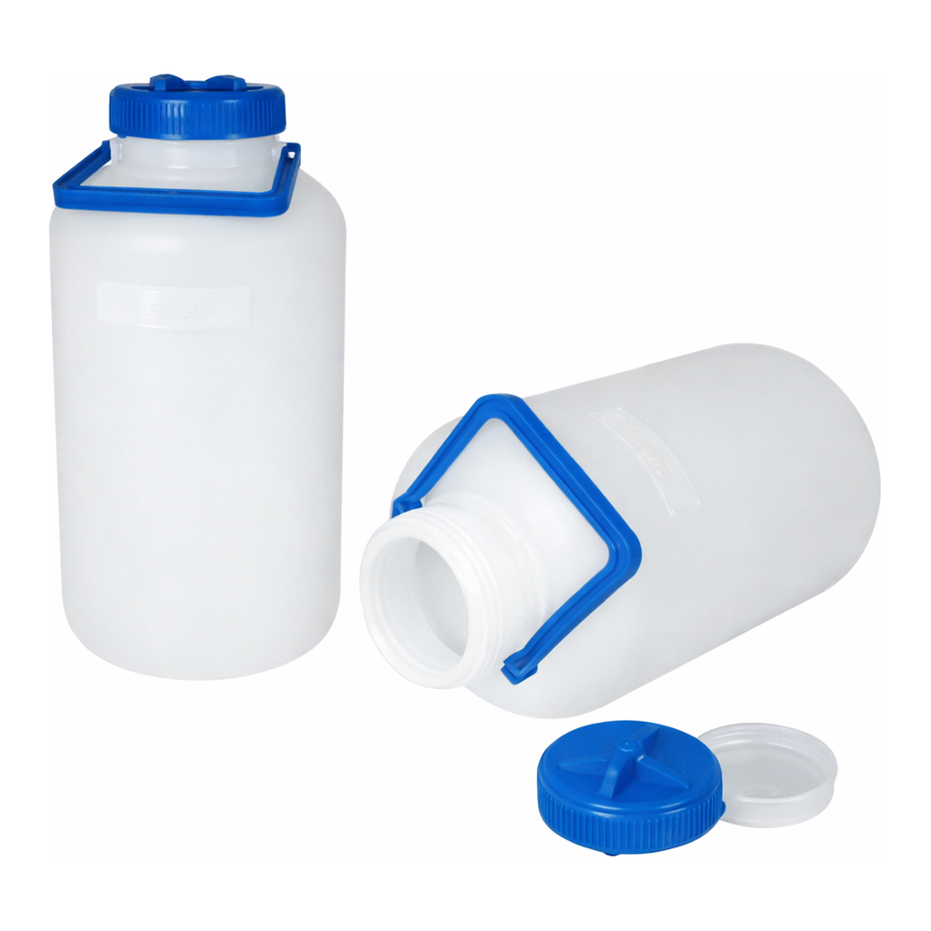 Daihan Science Kartell HDPE Wide-neck Storage Bottle, with Heavy Wall & Handle, 5 & 1 0 LitCan