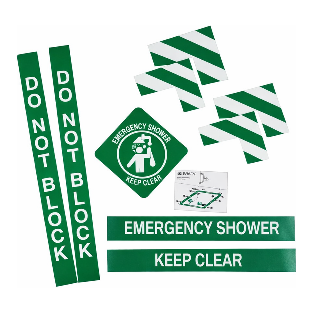 Brady Emergency Shower Floor Marking Kit with Sign and Border