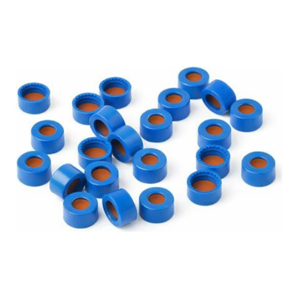 Restek Caps, Short Screw, 9mm Blue PTFE/Butyl Rubber Liner Pack of 1000