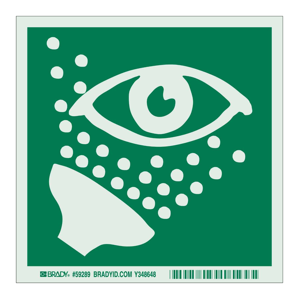 Brady BradyGlo Emergency Eye Wash Station Picto Sign