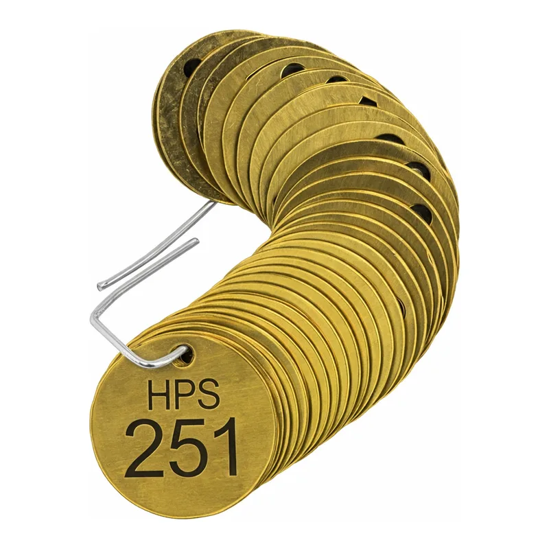 Brady Stamped Brass Valve Tags HPS High Pressure Steam