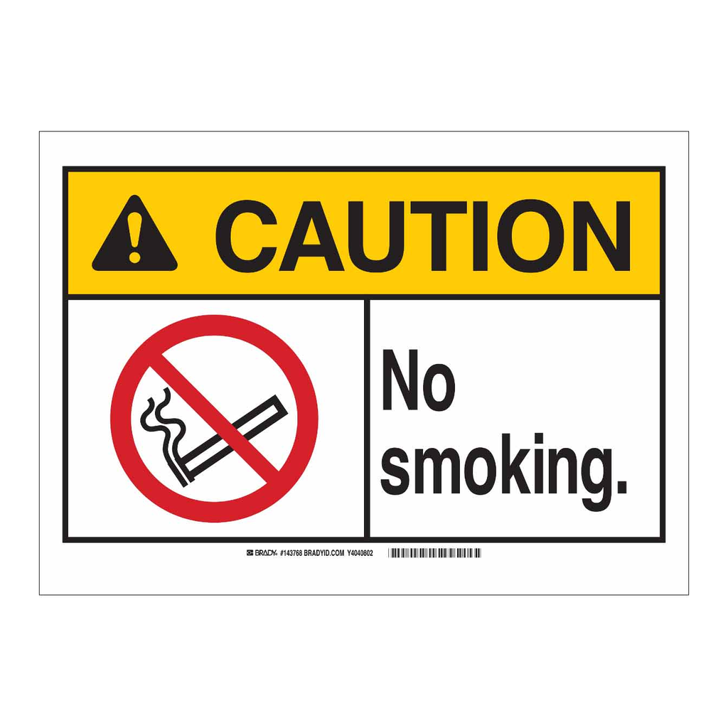 Brady CAUTION No Smoking. Sign