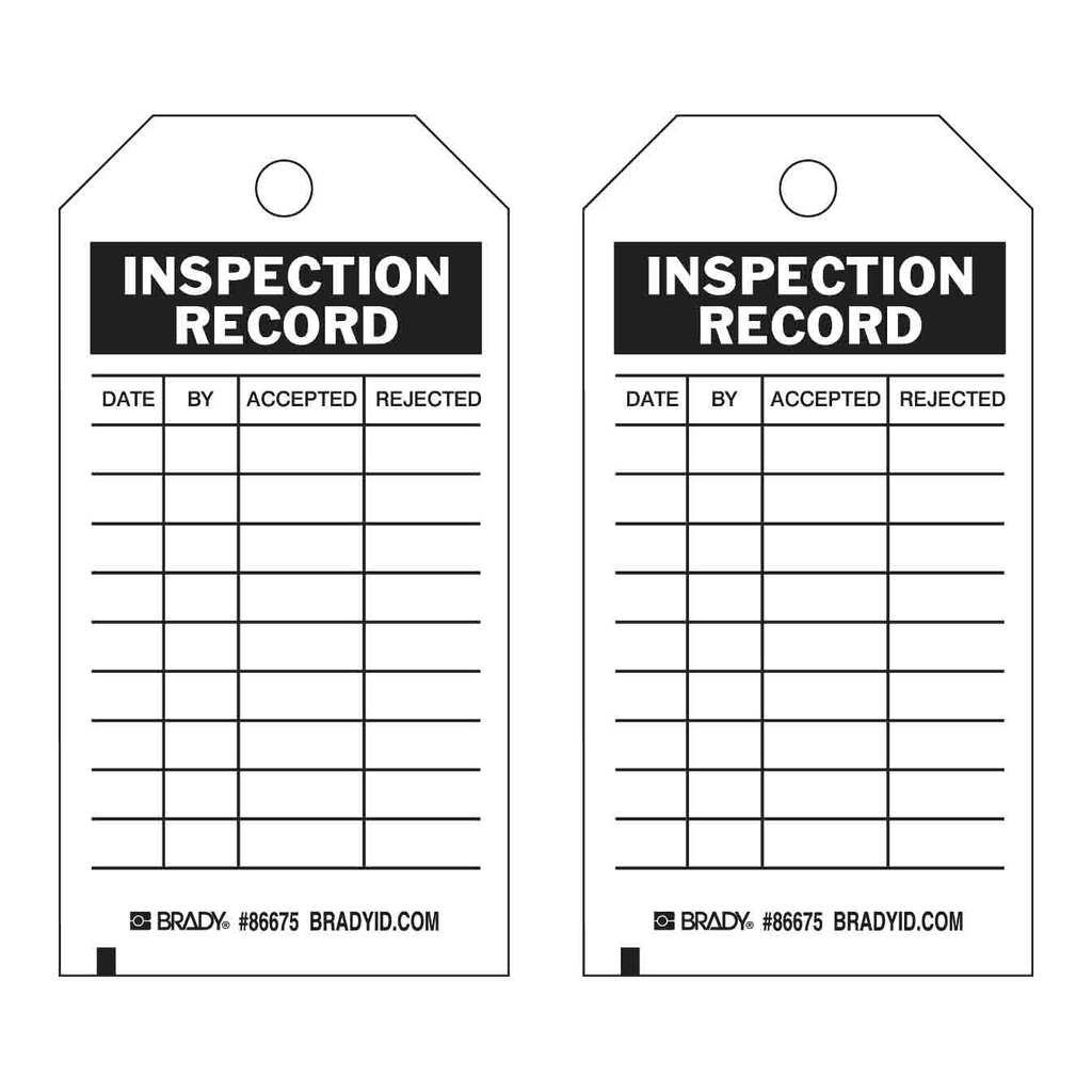 Brady Inspection Record Tags