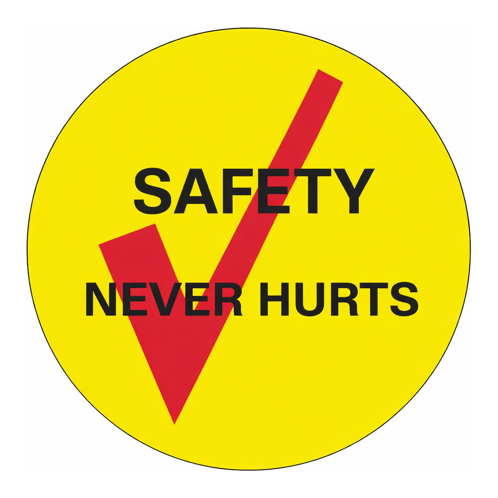 Brady SAFETY NEVER HURTS Hard Hat Labels