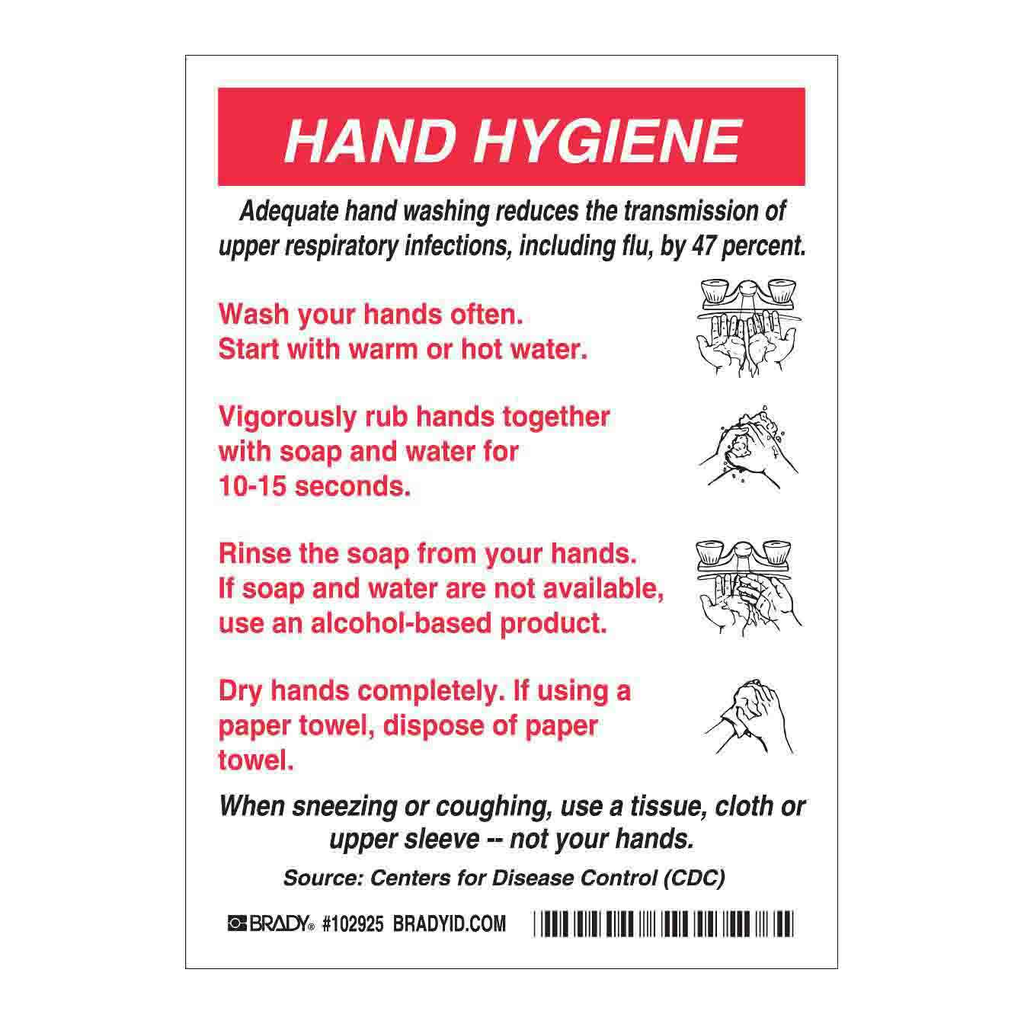 Brady HAND HYGIENE Sign