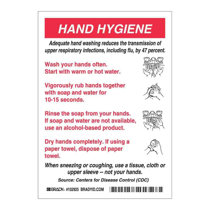 Brady HAND HYGIENE Sign