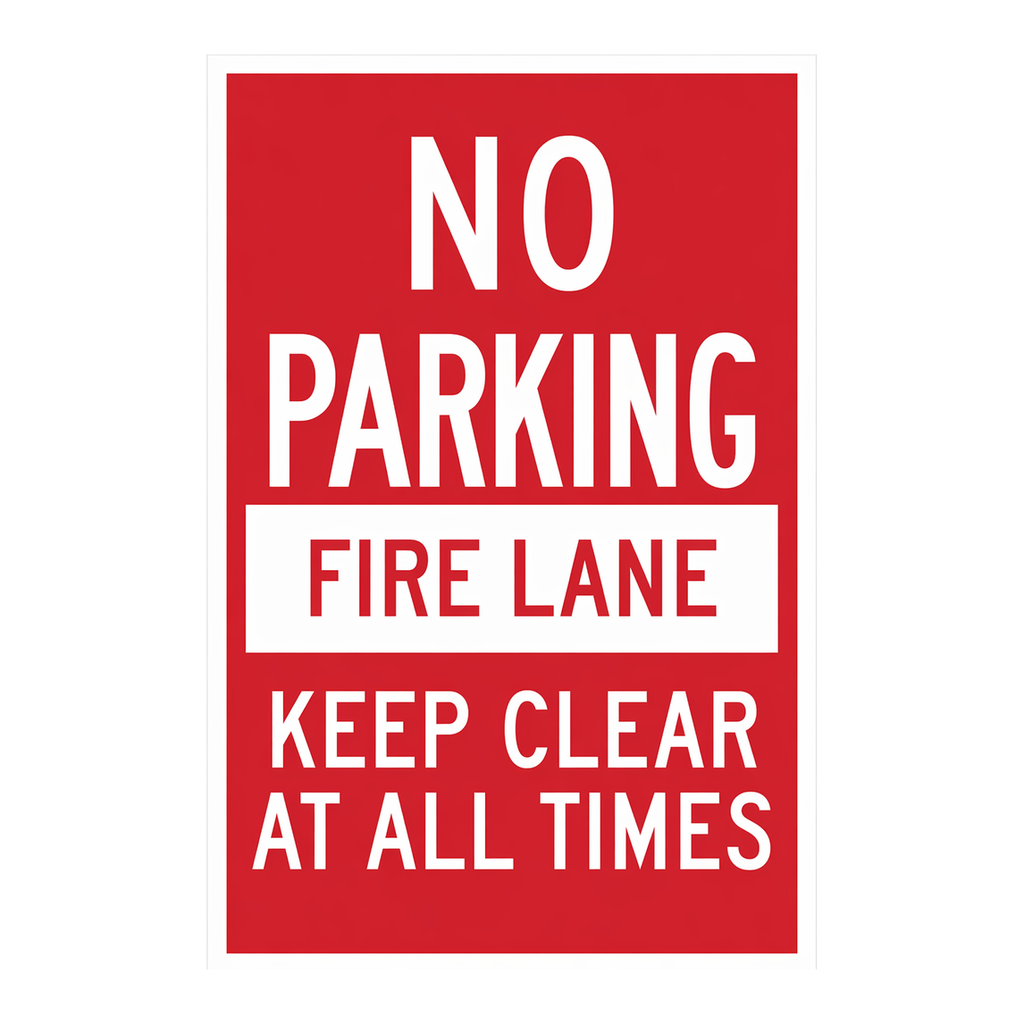 Brady NO PARKING Fire Lane Keep Clear At All Times Sign