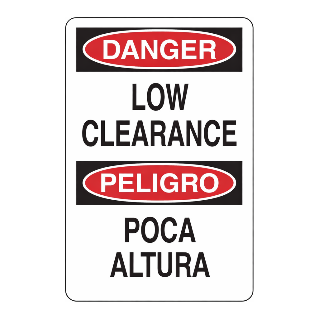 Brady Bilingual DANGER Low Clearance Sign