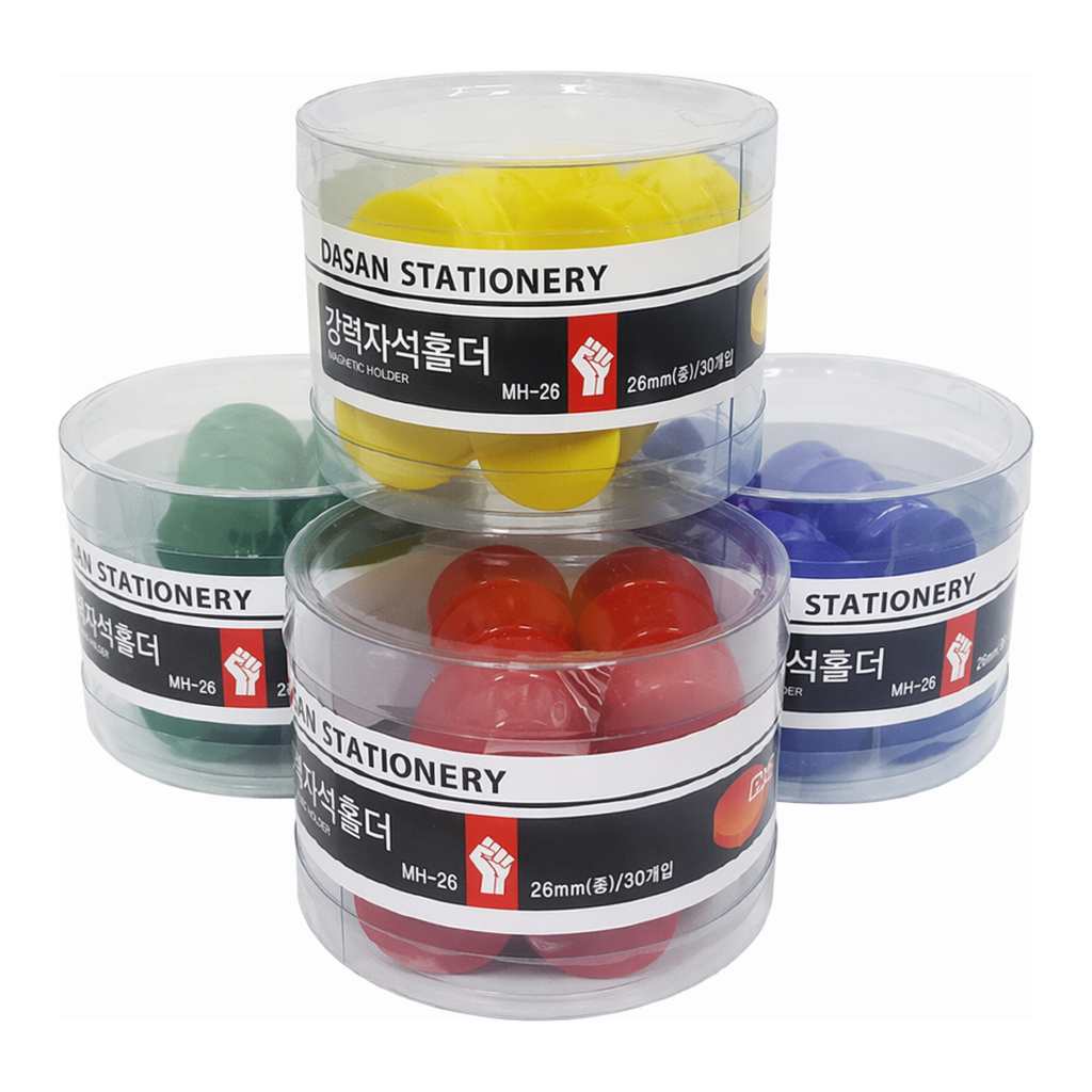 OFFICENEX 강력자석홀더(중/적색/MH-26/30개입/Ø26mm)