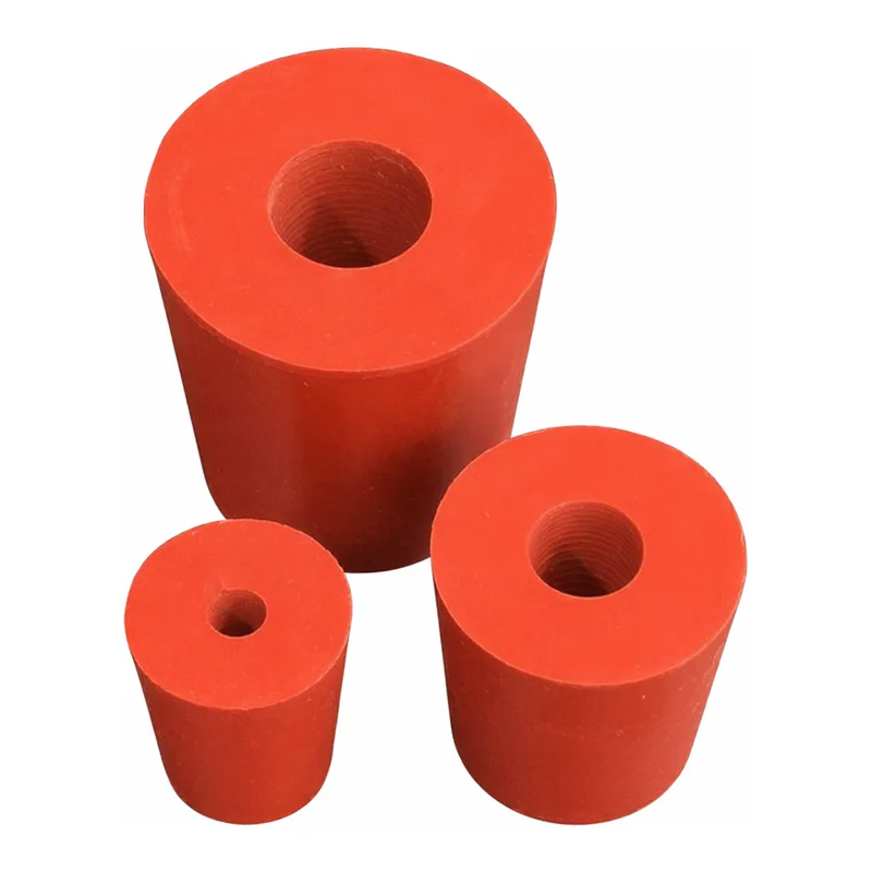 AS ONE Red Rubber Plug with Hole No.12, 구멍있는 빨강 고무전 12호