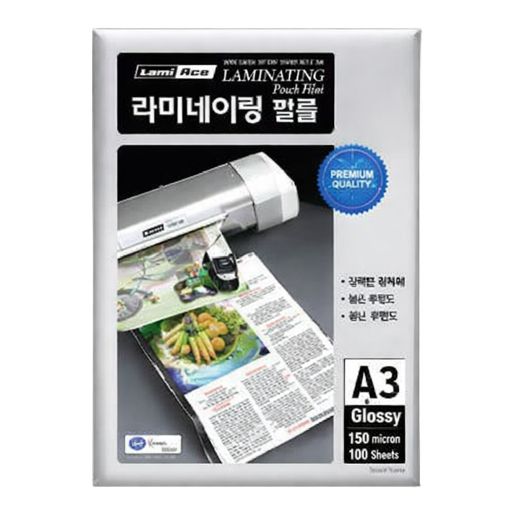 OFFICENEX 재고문의
라미에이스 코팅필름(A3/303*426mm/150mic/100매/권)