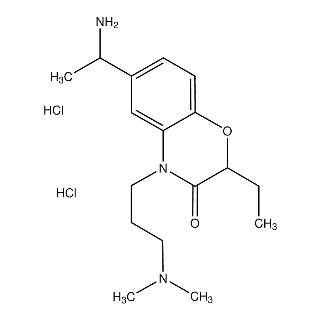 Merck 6-(1-NH2Et)-4-(3-(dimethylamino)Pr)-2-Et-2H-benzo[b]-1,4-oxazin-3(4H)-one diHCl