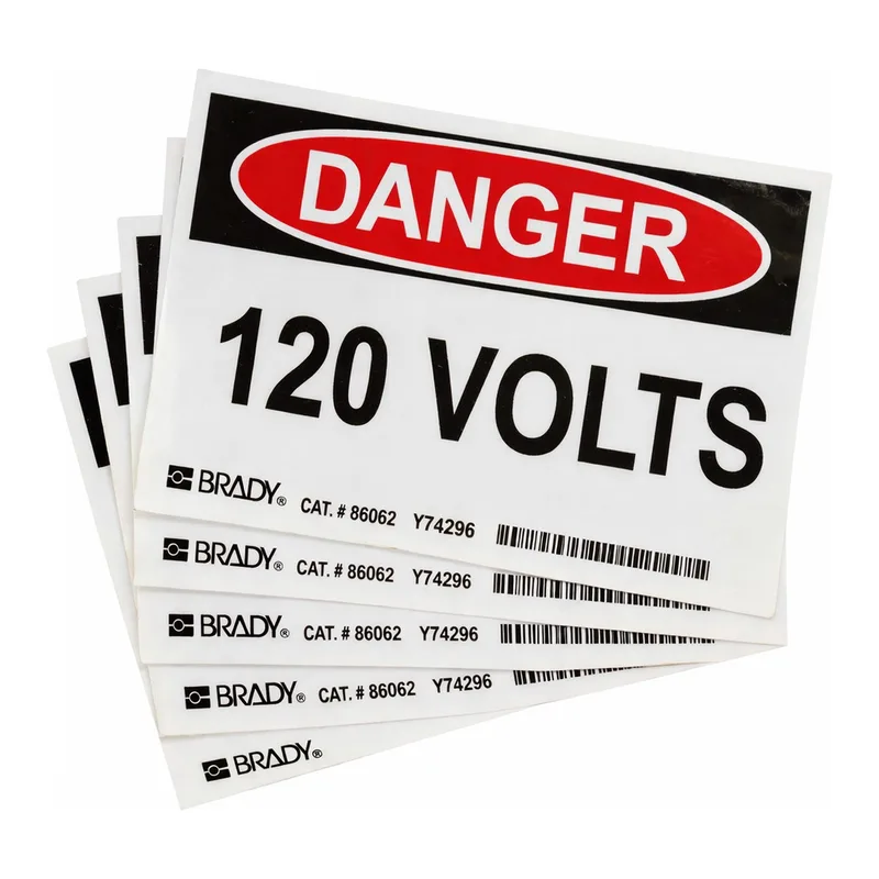 Brady DANGER 120 Volts Labels