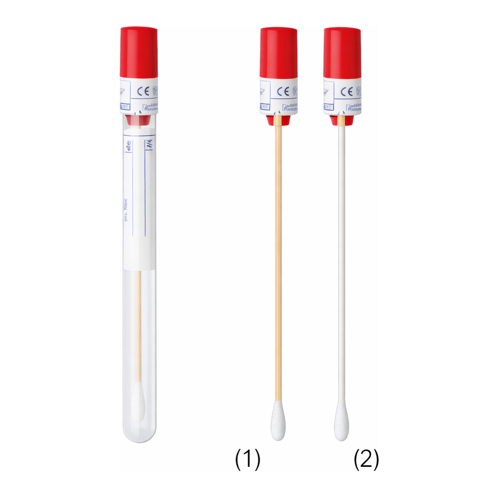 Daihan Science mediclin Sterile Dry Transport Swab Tube, PP, Cotton- and Viscose-Tip, Φ13×173m