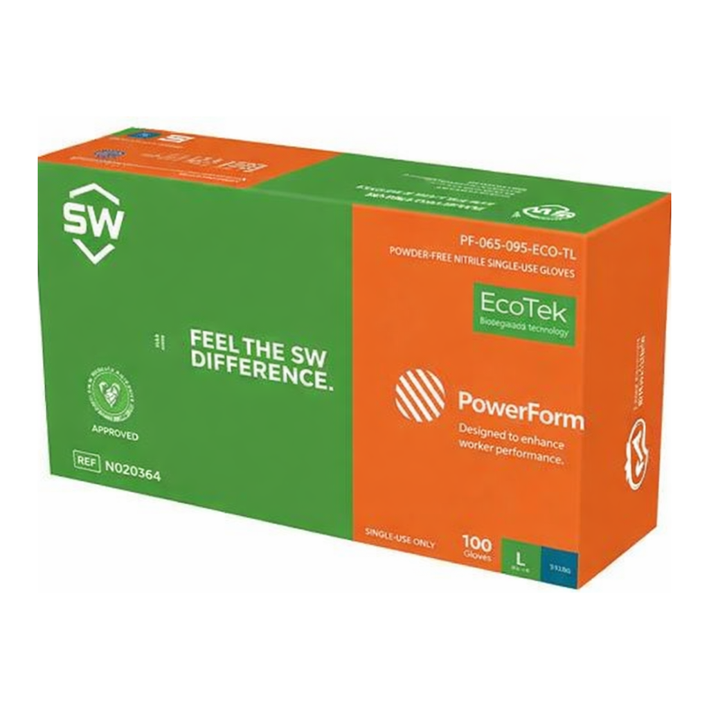 AS ONE Eco-friendly Green Nitrile Glove (POWERFORM S6)(Powder free), 친환경 니트릴장갑 (녹색)(파우더 프리)