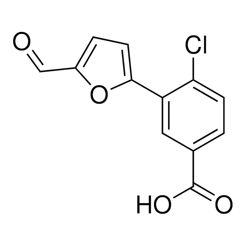 Merck 4-chloro-3-(5-formyl-furan-2-yl)-benzoic acid