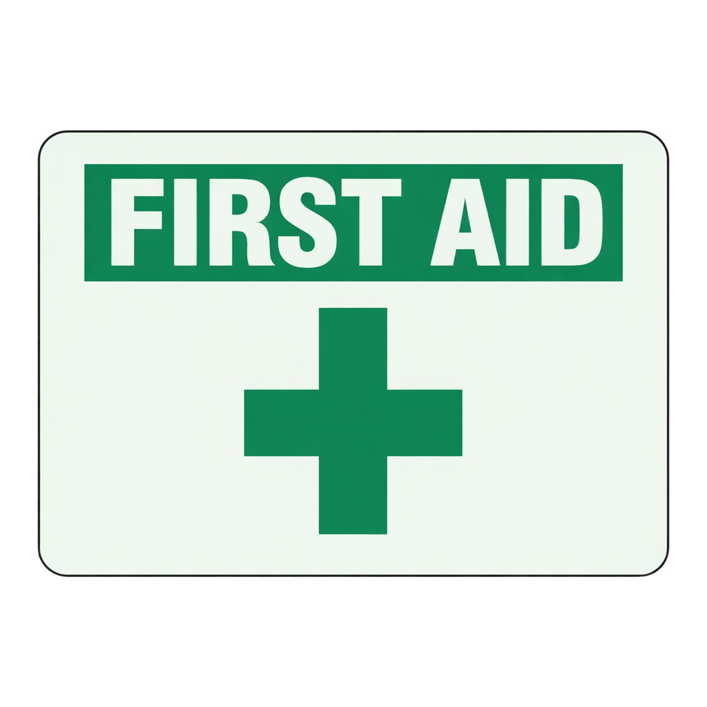 Brady BradyGlo FIRST AID Sign