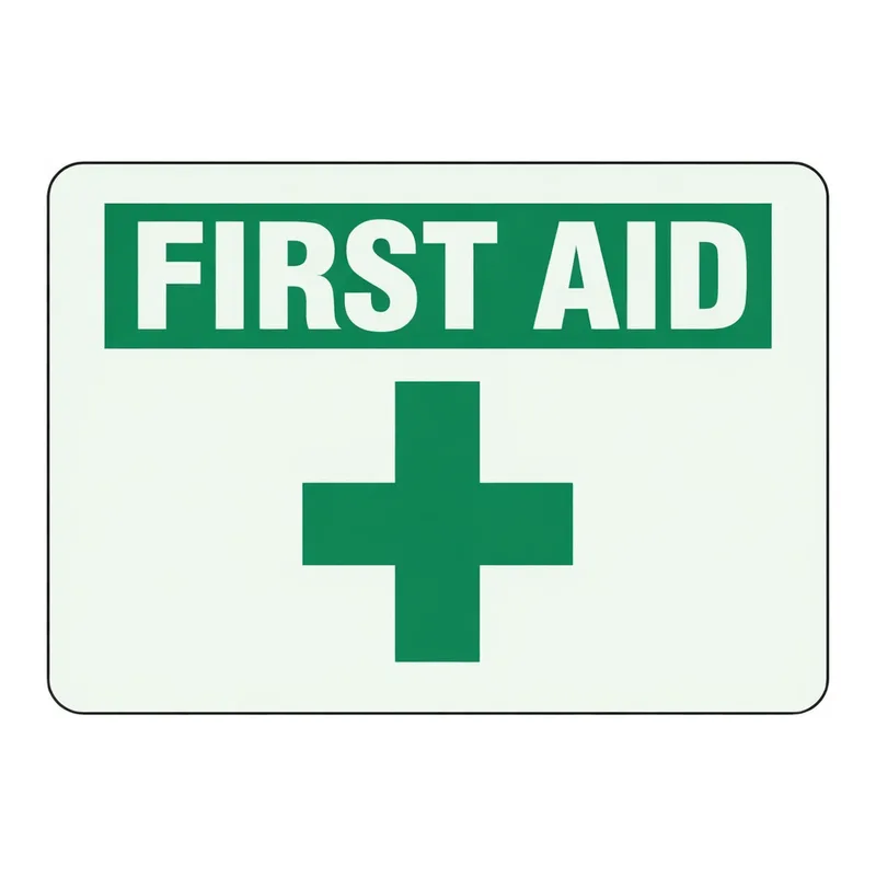 Brady BradyGlo FIRST AID Sign