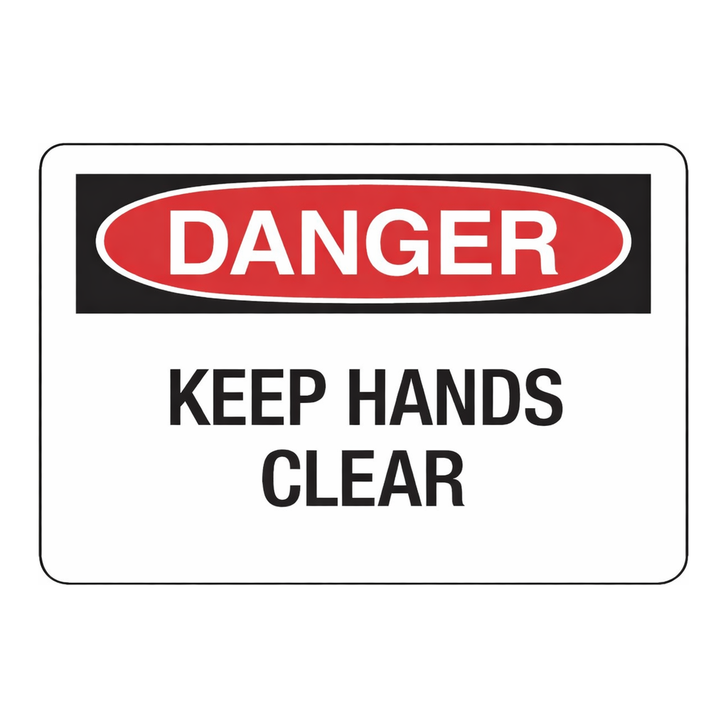 Brady DANGER Keep Hands Clear Sign