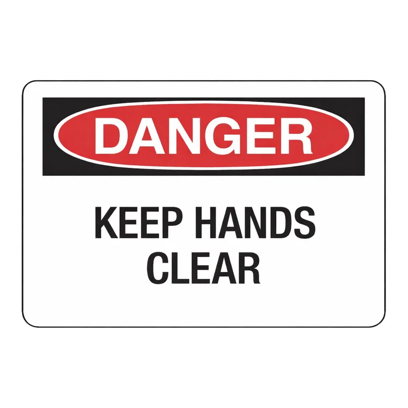 Brady DANGER Keep Hands Clear Sign