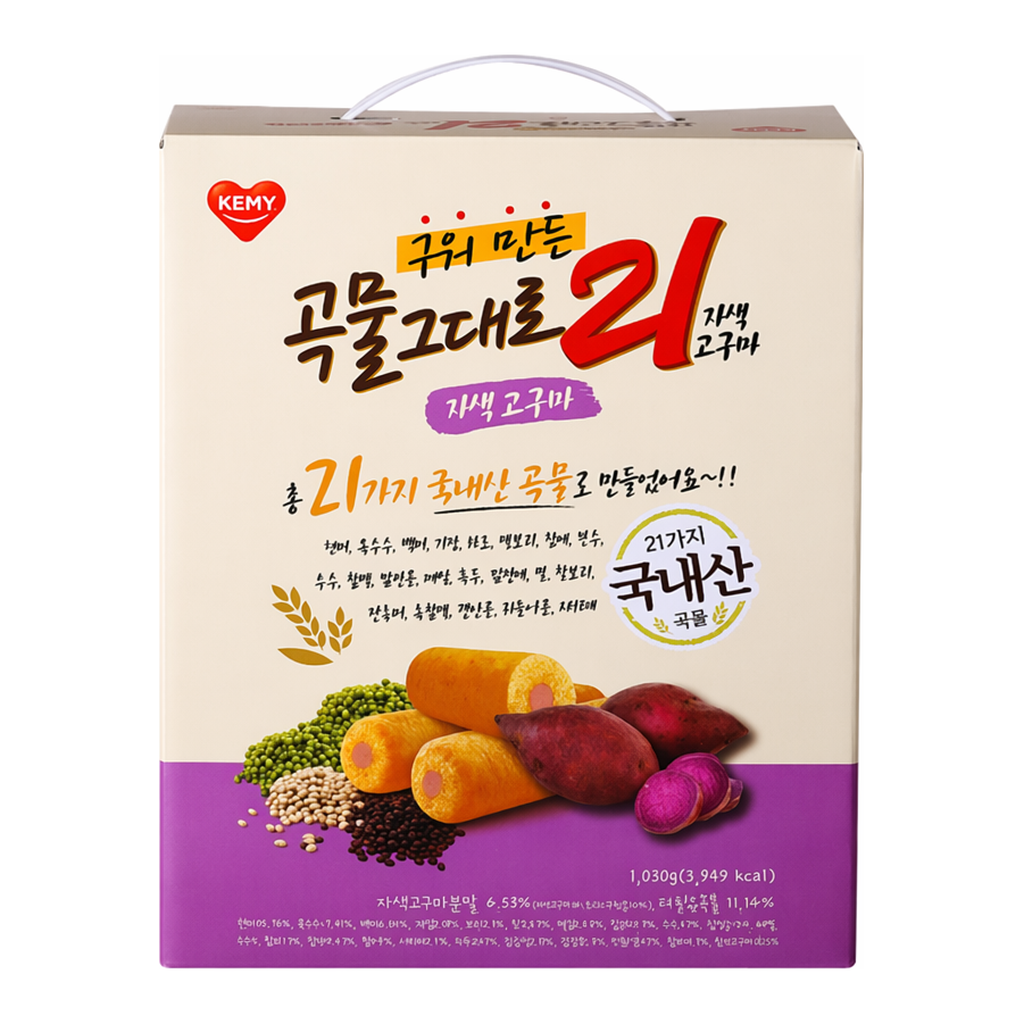 OFFICENEX 구워만든 곡물그대로21 자색고구마(1000g,케이스/개미식품)
