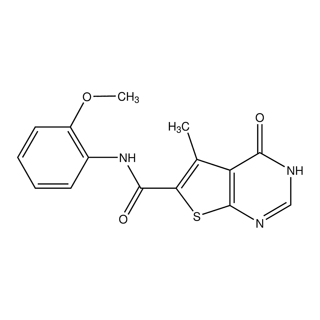 Merck N-(2-Methoxyphenyl)-5-Me-4-oxo-3,4-dihydrothieno[2,3-d]pyrimidine-6-carboxamide