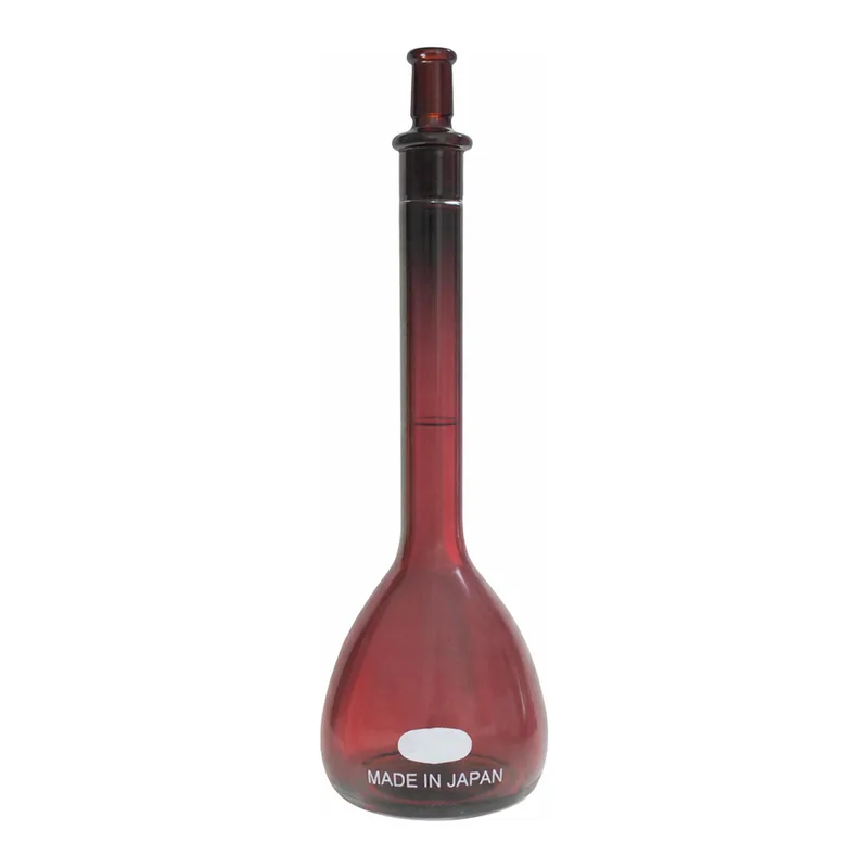 AS ONE Amber Volumetric Flask PYREX® Class A(with Guarantee), 메스플라스크(CLASS A)(갈색)(보증서 부속)