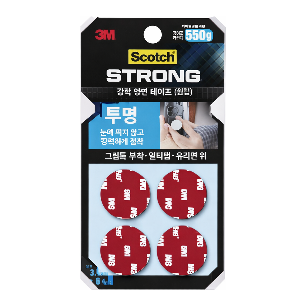 OFFICENEX 3M 강력 투명 폼 양면테이프 원형 CLS34 34mm