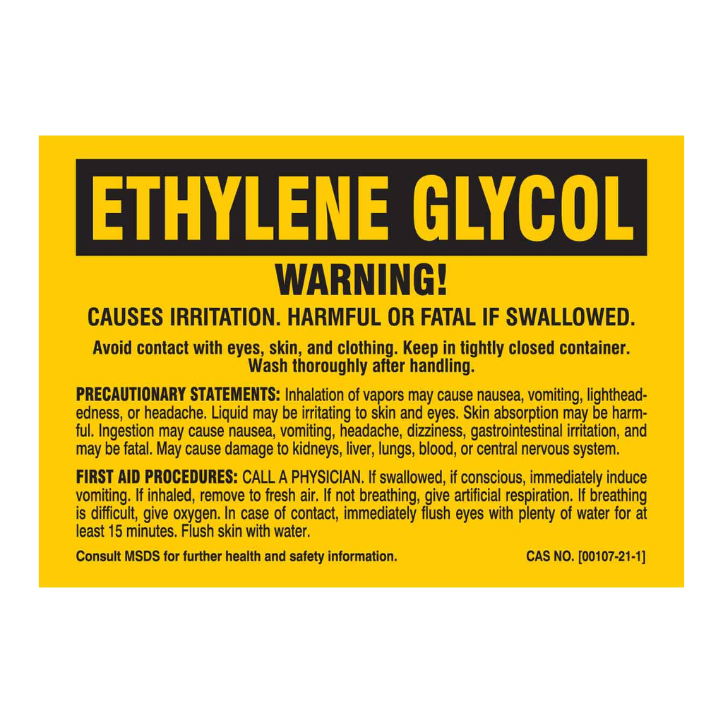 Brady Ethylene Glycol Warning Labels
