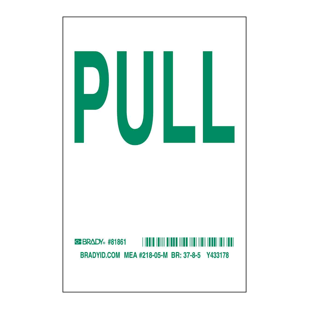 Brady Glow In The Dark Pull Labels