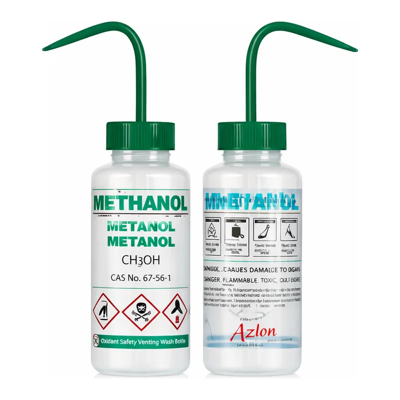 Merck Azlon Multi-Lingual Safety Wash Bottles With Driplok Vapor Venting
