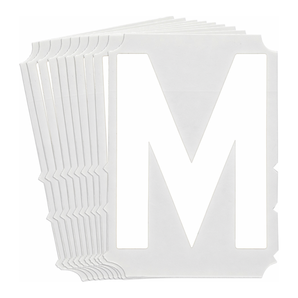 Brady 6" White Gothic Font Quik-Align Self-Spacing Numbers and Letters